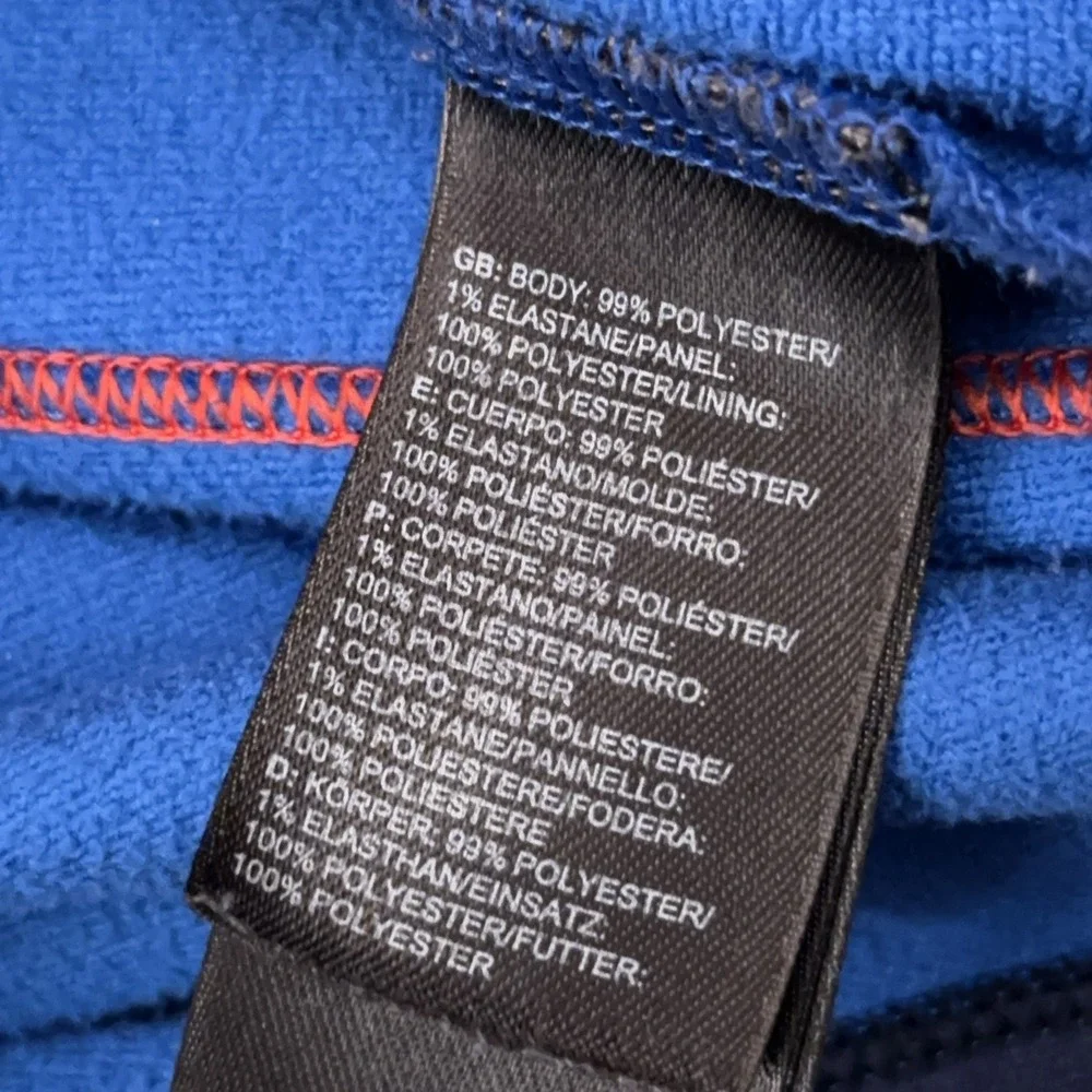 The North Face Kilowatt Varsity Jacket Men's Medium Blue Full Zip Hooded Stretch